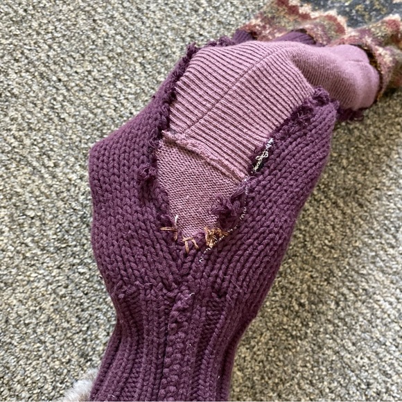 HANDMADE Recycled Repurposed Upcycled Long Sweater Boho Cozy Autumn Layers S/M - Picture 10 of 16